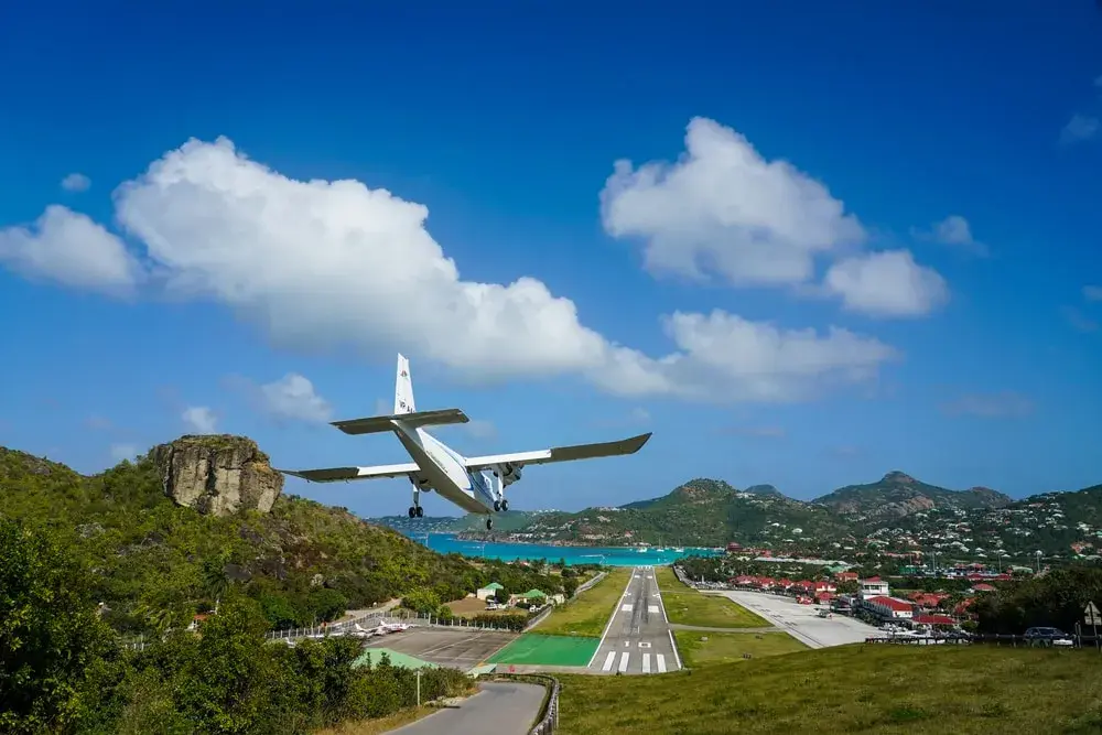 Landing at St Barts Airport
